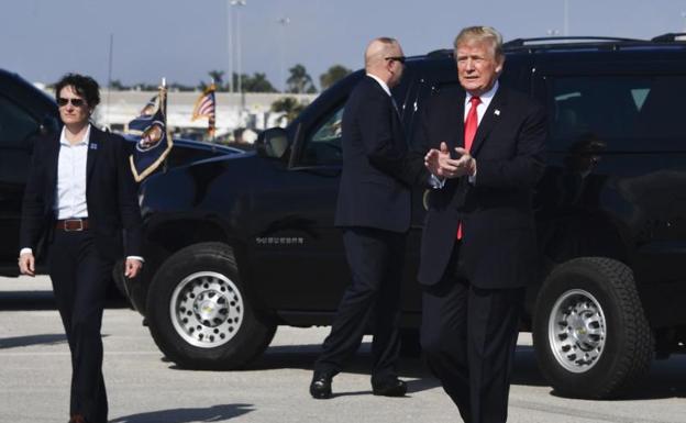 Donald Trump, a su llegada a Palm Beach, en Florida.