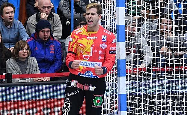 Biosca, en un partido con el Abanca Ademar.