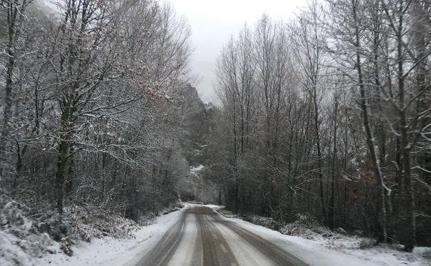 Imagen de una carretera de Nocedo de Curueño este martes.