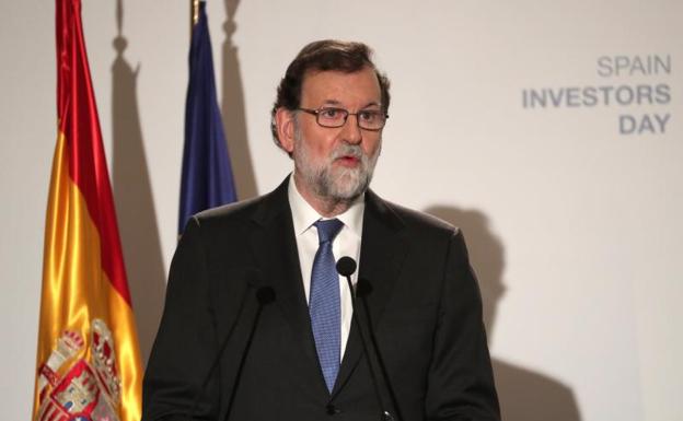 El presidente del Gobierno, Mariano Rajoy,durante su intervención hoy en la inauguración de la VIII edición del Spain Investors Day.