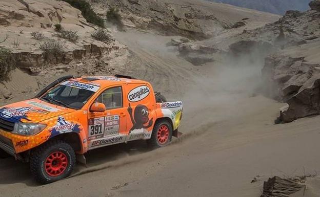 El vehículo pilotado por Calleja durante este Dakar 2018.