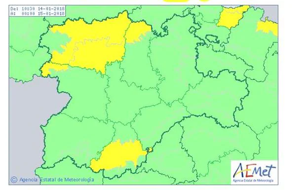Advierten de temperaturas mínimas de entre -6º y -7ºC en Ávila, León, Palencia y Zamora