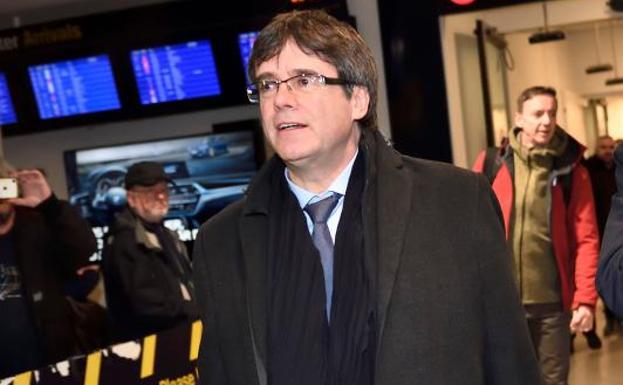 Puigdemont, a su llegada a Copenhague.