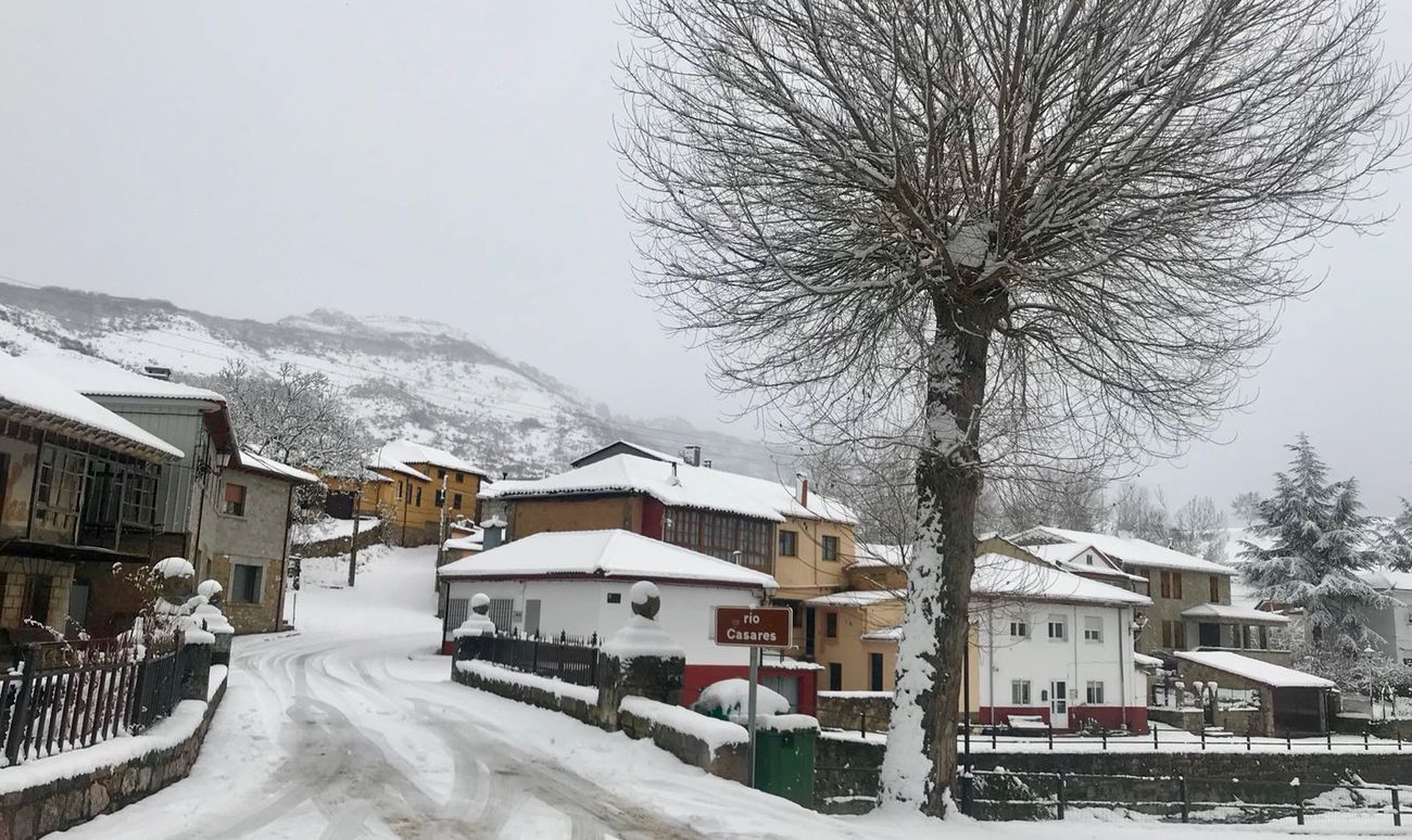 Imágenes de la última nevada en diferentes puntos de la provincia, desde Cármenes a Pola de Gordón