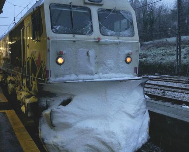 La acumulación de hielo obliga a trasbordar a los pasajeros del tren Gijón-Alicante en León