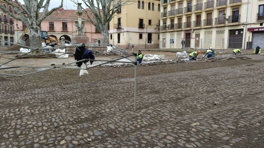 Avance de las obras de la Plaza del Grano