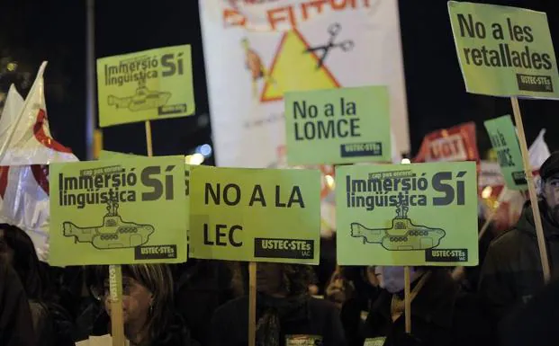 Manifestación celebrada en Barcelona el pasado diciembre a favor de la inmersión lingüística. 