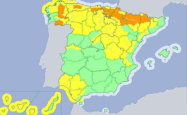 Previsión de alertas para este miércoles.
