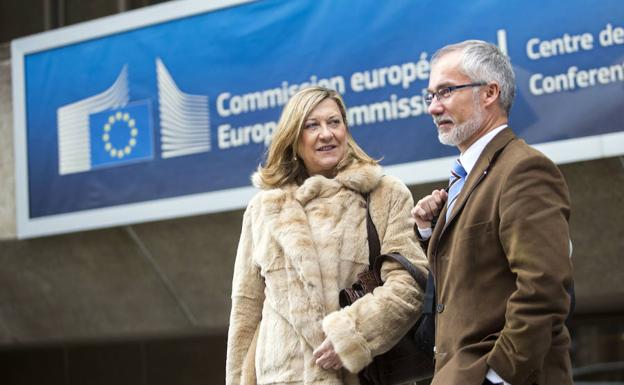 Pilar del Olmo, en su visita a la Comisión Europea.