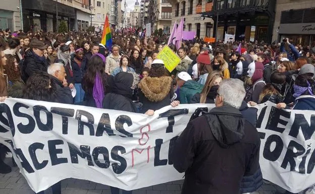 Manifestación en el centro de Valladolid.