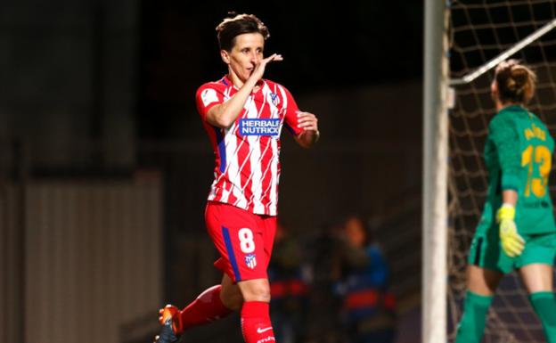 Sonia Bermúdez celebra su gol ante el Barça. 