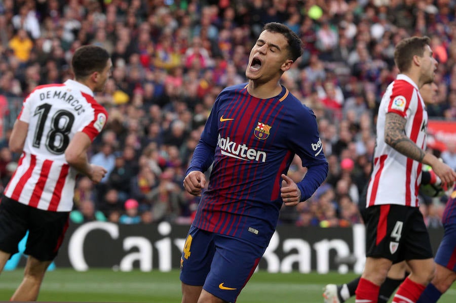 Alcácer y Messi ponen tierra de por medio ante un Athletic que persigue sombras en el Camp Nou.