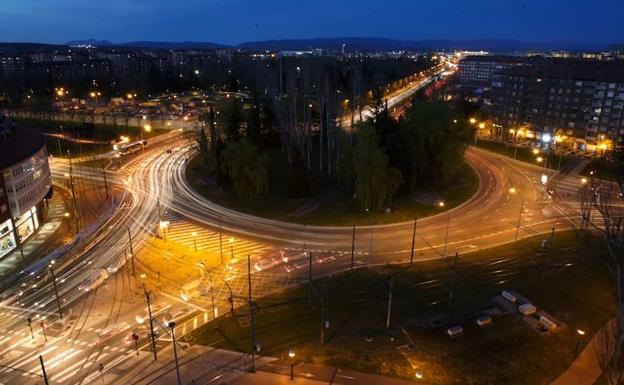 Una rotonda en Vitoria. 