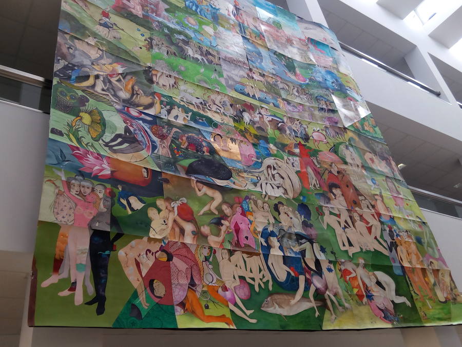 Fotos: Mural multiartístico en la Escuela Oficial de Idiomas de Ponferrada