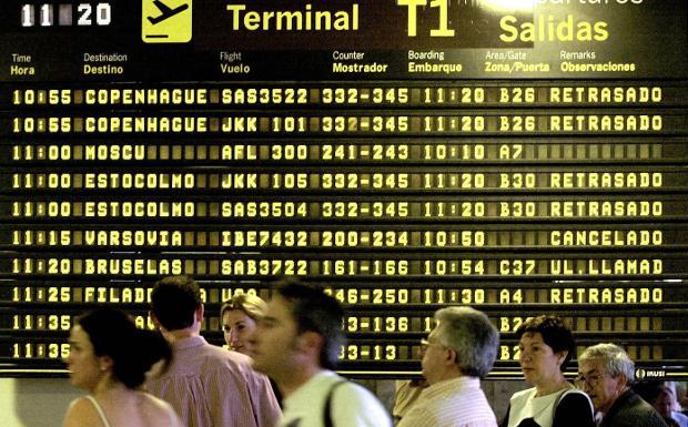 Una de las última huelgas aéreas sufridas en el aeropuerto de Barajas.