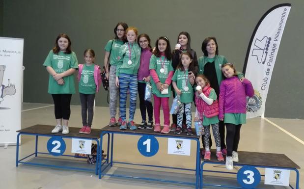 Cinco medallas para la Escuela de Patinaje de La Virgen en Valencia de Don Juan