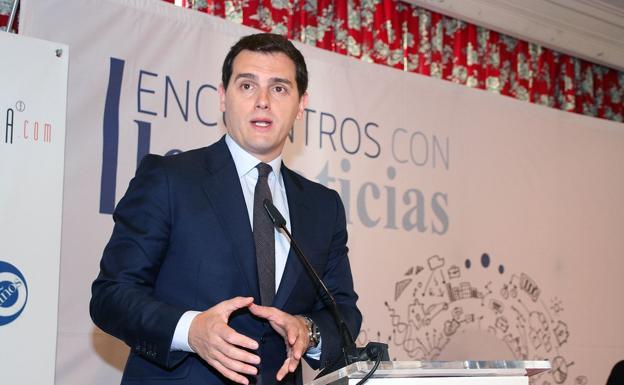 Albert Rivera, líder de Ciudadanos, en un acto de leonoticias.