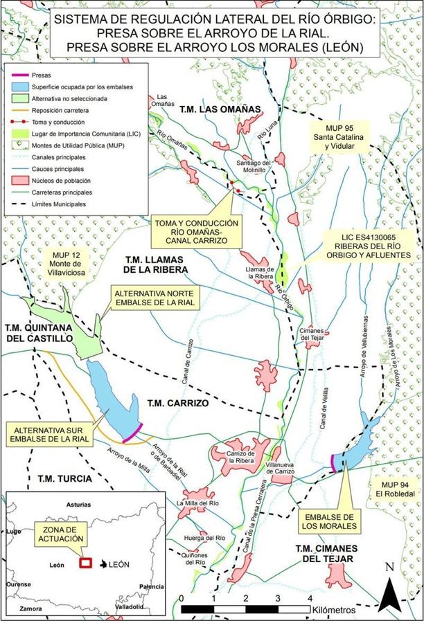 Rial y Los Morales. Ambas infraestructuras, que cuentan con un importante rechazo en la zona, resultan determinantes para garantizar el riego en los meses de verano