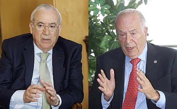 Jesús Encabo, presidente del Consejo de Cuentas (izquierda) y Javier Amoedo, Procurador del Común