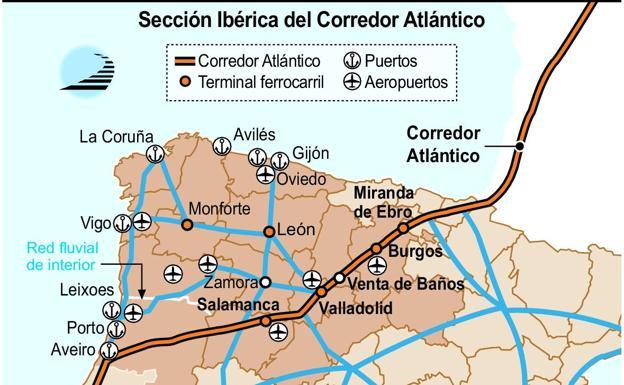 Mapa del corredor atlántico.