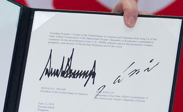 Contenido íntegro de la declaración conjunta firmada por Trump y Kim 