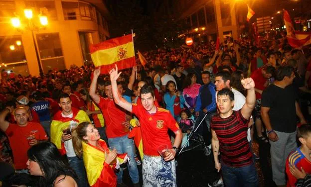 Celebración del la Eurocopa 2012 en Ponferrada.