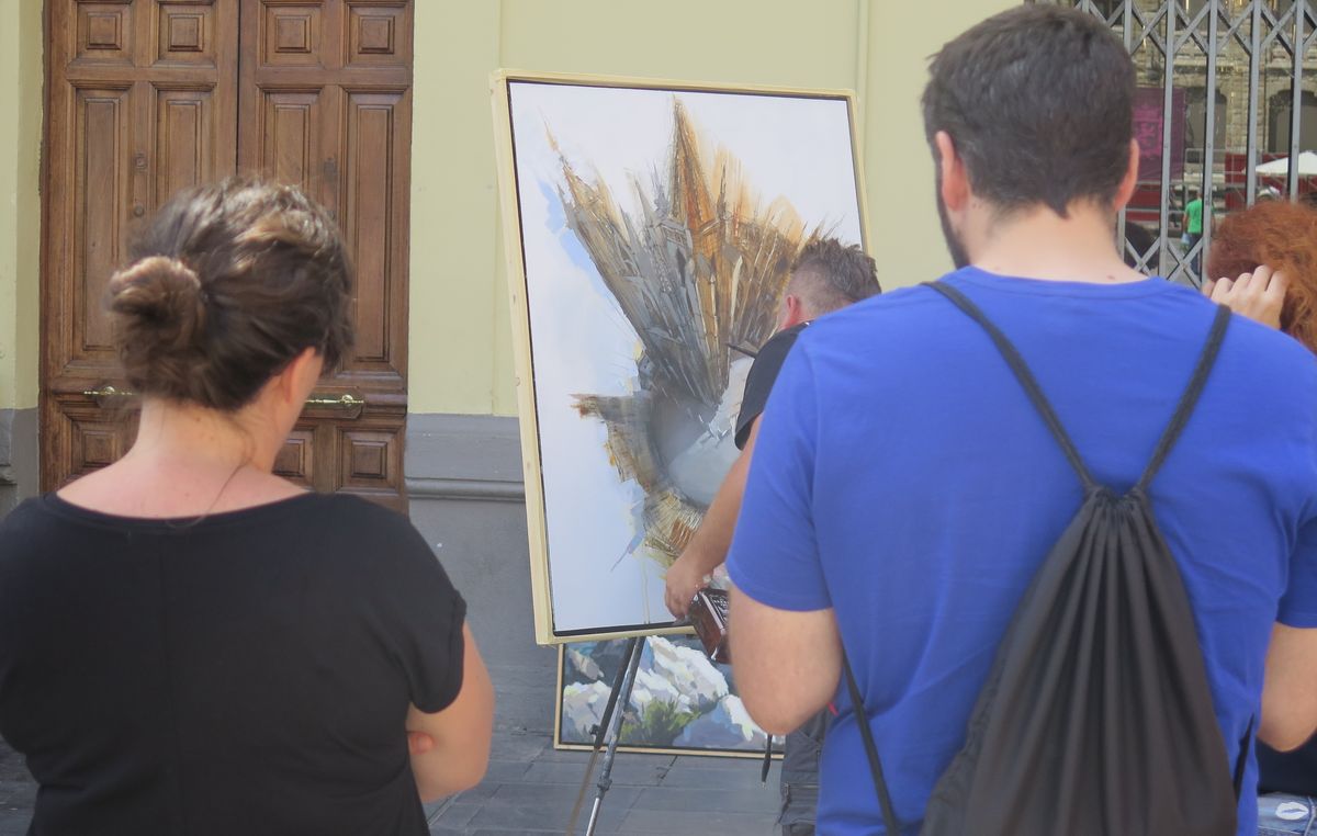 Fotos: La pintura rápida se deja ver a los pies de la Catedral