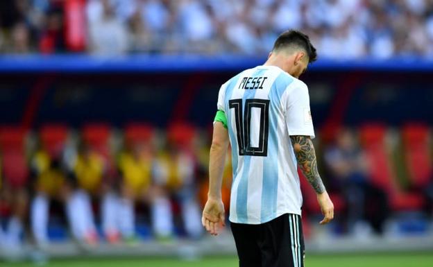 Messi, durante el Francia-Argentina.