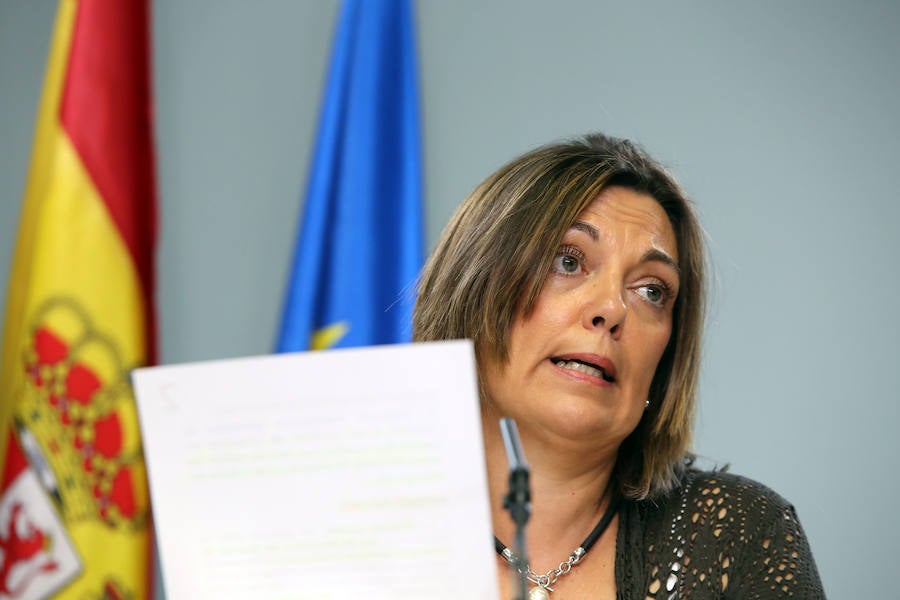 Milagros Marcos, durante la rueda de prensa posterior al Consejo de Gobierno de Castilla y León. 