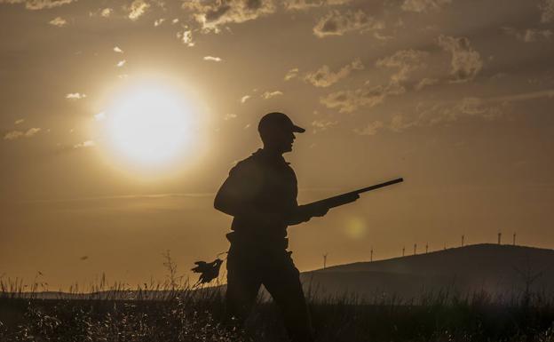 Un cazador durante la primera jornada de media veda que comienza hoy en Castilla y León