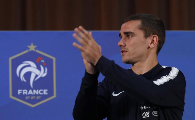 Antoine Griezmann, en rueda de prensa. 