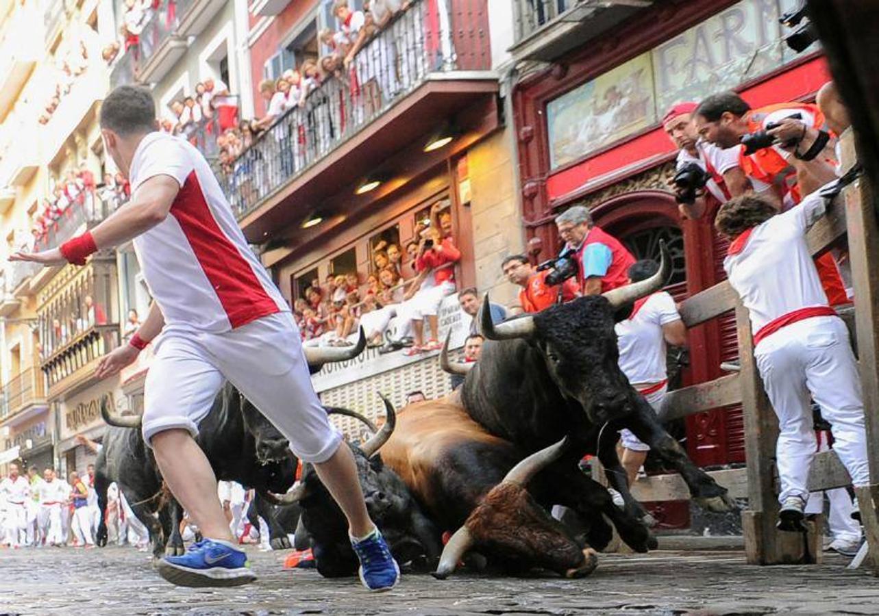 La carrera ha sido la más rápida de las fiestas con 2 minutos y 12 segundos de duración y siete heridos, todos por contusiones