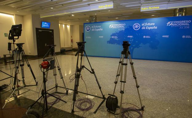 Vista del salón en el que se celebrará el XIX Congreso Nacional del PP.