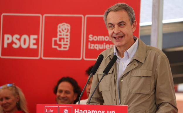 Rodríguez Zapatero, durante su intervención este sábado en La Ercina.