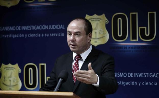Rueda de prensa del director del Organismo de Investigación Judicial de Costa Rica, Walter Espinoza.