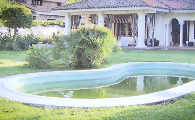 La piscina de la casa en el amplio jardín. 