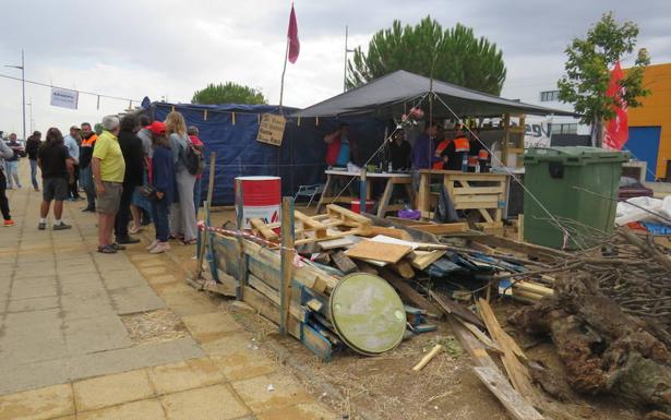 Campamento de los trabajadores de Vestas.