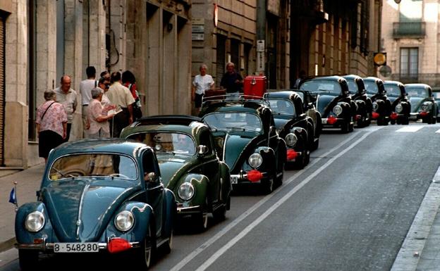 Concentración de 'escarabajos' en Barcelona. 