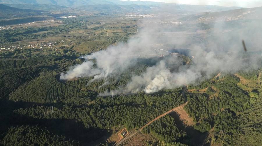 Vista aérea del incendio. 