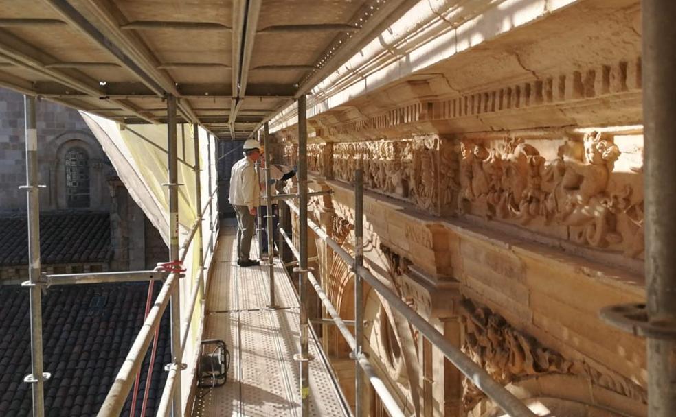 Obras llevadas a cabo en el interior de la basílica.