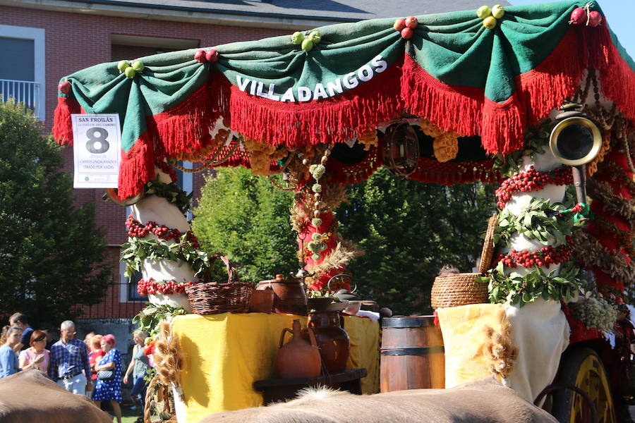 Los pendones leoneses y los carros engalanados exaltan el día de San Froilán en la Virgen del Camino en una muestra del valor y diversidad de las tierras del viejo Reino