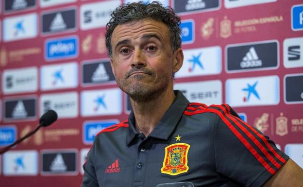 Luis Enrique en rueda de prensa dando a conocer su segunda lista como seleccionador nacional