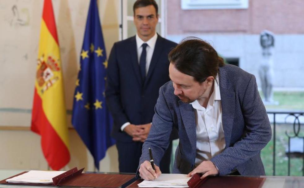Sánchez e Iglesias escenifican un pacto de izquierdas más allá de los Presupuestos