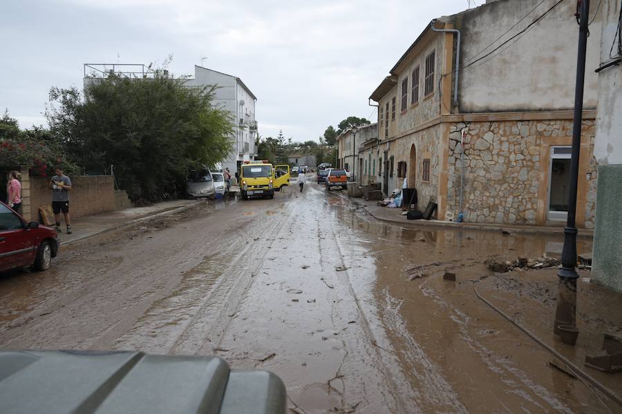 Los efectivos de la UME colaboran en las tareas de recuperación de las zonas afectadas por las inundaciones de Mallorca