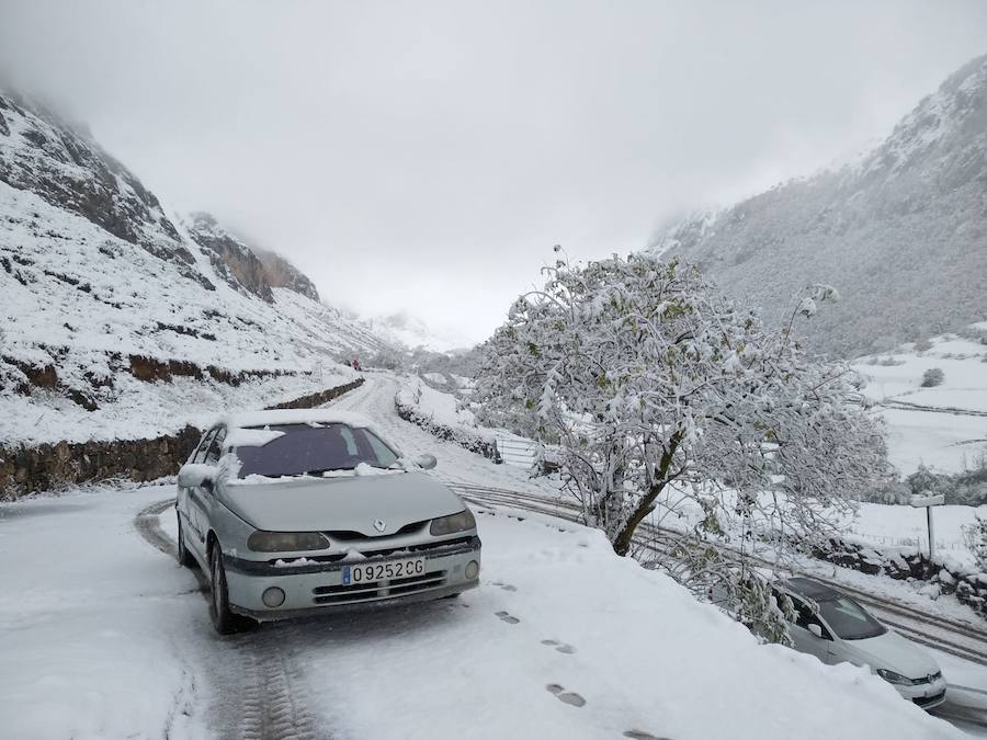 Fotos: La nieve complica la circulación de Pajares, el Huerna y Somiedo