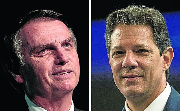 Jair Bolsonaro y Fernando Haddad.