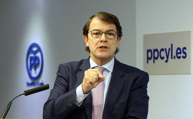 Alfonso Fernández Mañueco, este jueves en el Comité Ejecutivo Autonómico del PP de Castilla y León.