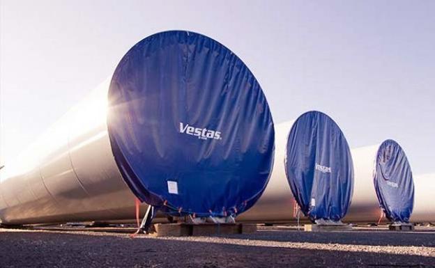 Palas de Vestas una vez finalizada el proceso de producción.