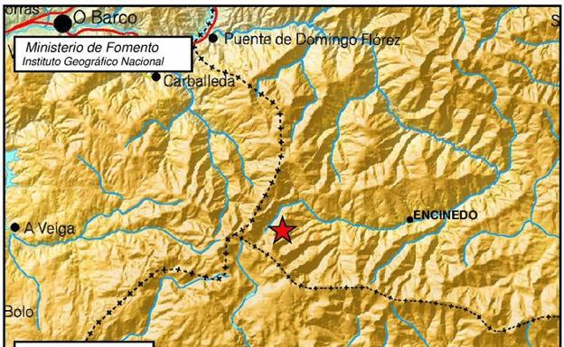 Imagen de la localización del sismo este domingo.