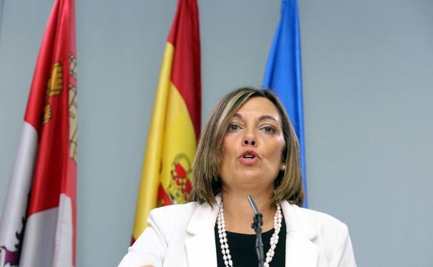La consejera de Agricultura y portavoz de la Junta, Milagros Marcos, durante la rueda de prensa posterior al Consejo de Gobierno de Castilla y León. 